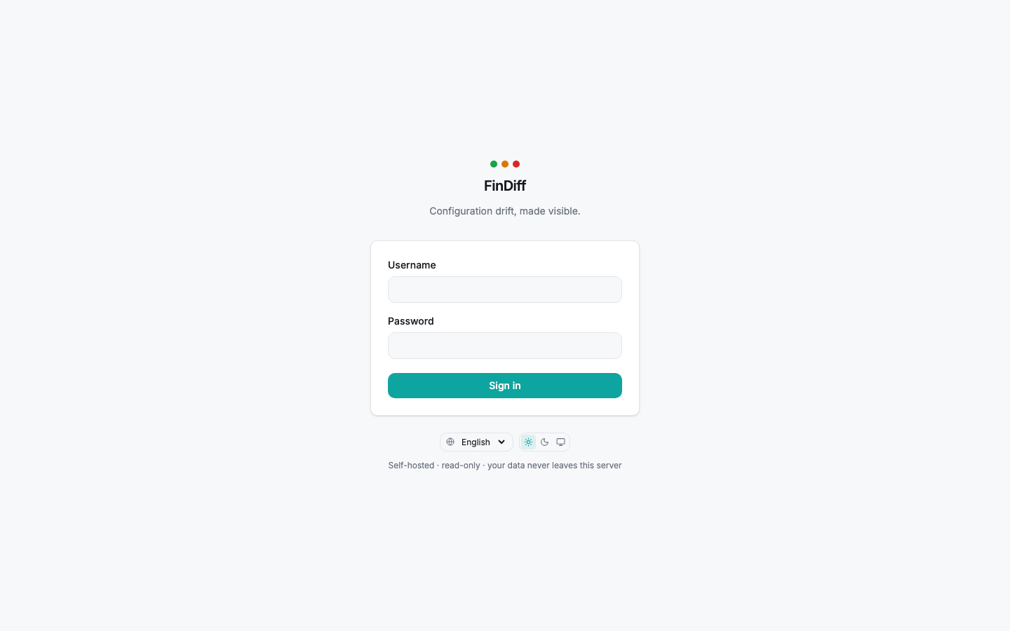 FinDiff login screen