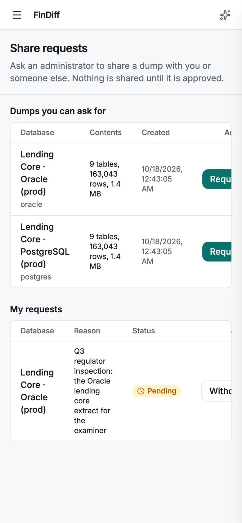 Share requests on a phone